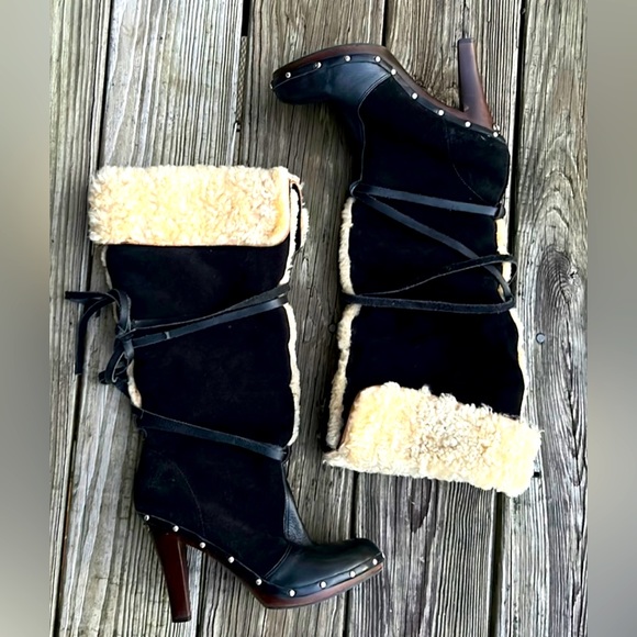 Michael Kors Shoes - Michael Kors Over the knee Suede Fur Boot
